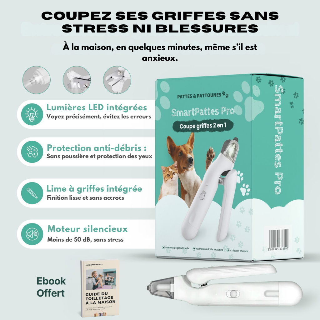 SmartPattes Pro - Coupe Griffes 2 en 1